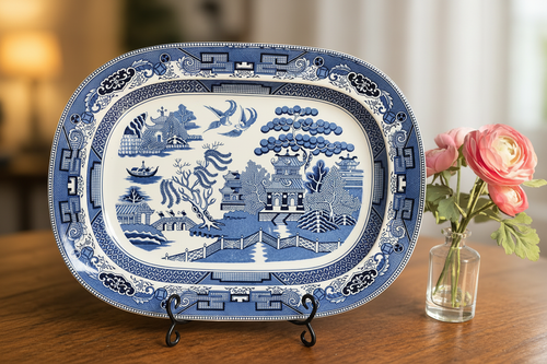 Blue Willow Platter - Styled